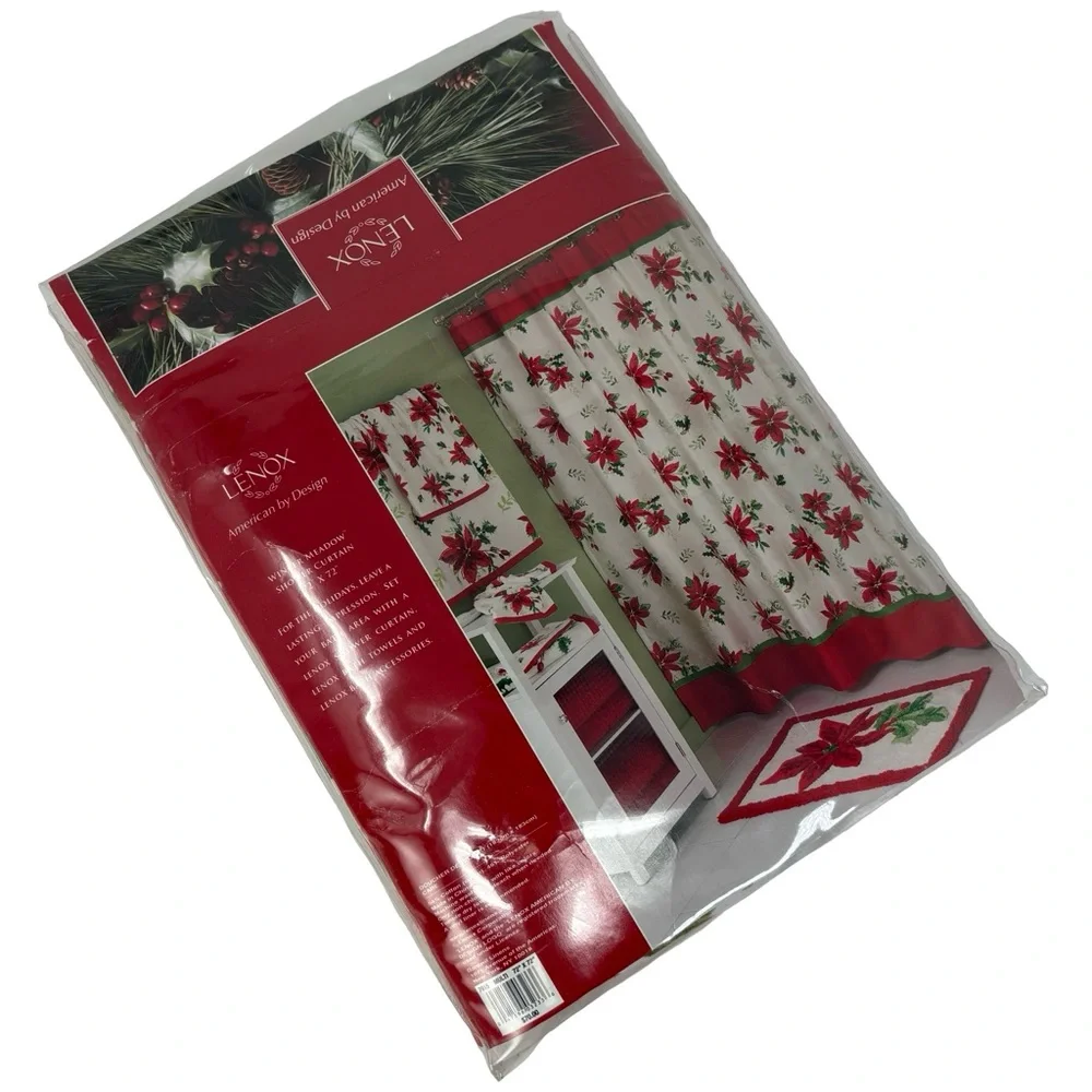 Lenox Christmas Holiday Winter Meadow Shower Curtain 72x72 New